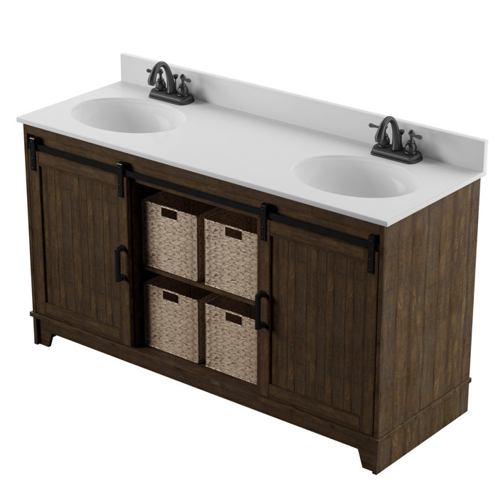 Sand & Stable Braylen 60'' Freestanding Double Bathroom Vanity with